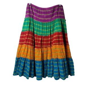 Lauren Ralph Lauren Multicolor Tiered Maxi Boho Skirt
